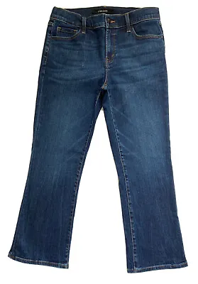 J Brand Womens Size 28 Mid Rise Cropped Stretch Denim Straight Leg Blue Jeans • $17.95