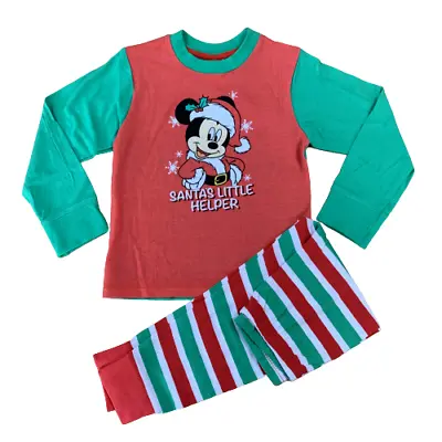 Baby Boy Girl Christmas Mickey Mouse Pyjamas Santa's Little Helper Xmas • £6.50