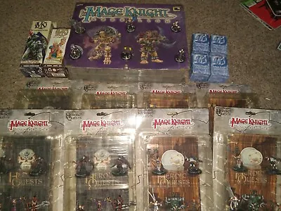 Large Lot Of Mage Knight Figures. Many Sealed + Carrying Case • $150