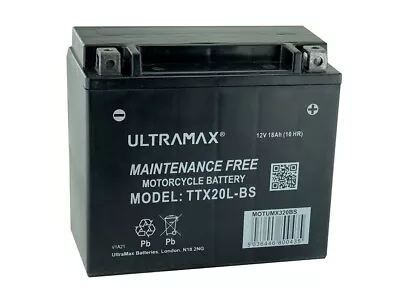 Ultramax TTX20L-BS Replaces ETX20L-BS YTX20L-BS 12V 18Ah AGM Motorcycle Battery • £141.99