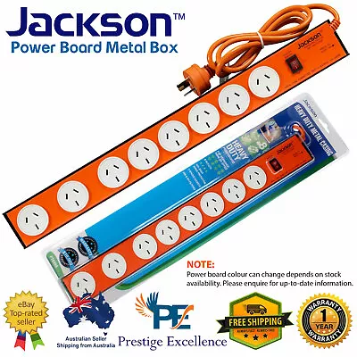 8 Way Heavy Duty Metal Power Board Surge Protector Large Adaptor Socket Strip AC • $66.90