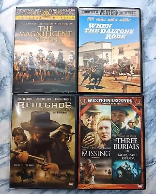 Lot Of 4 Classic Western DVDs: Brynner McQueen Jones Cassel Blanchett • $9.75