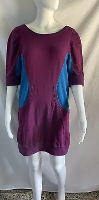 Marc By Marc Jacobs Sweatshirt Dress M Purple Teal Colorblock • $39