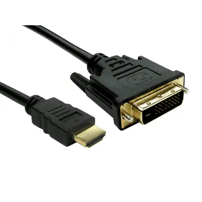 1m DVI To HDMI Cable PC To Monitor DVI-D PC Laptop To TV Adapter Converter Lead • £4.30
