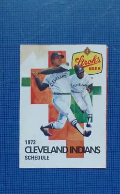 1972 Cleveland Indians Chief Wahoo Municipal Stadium Baseball Pocket Schedule • $6.15
