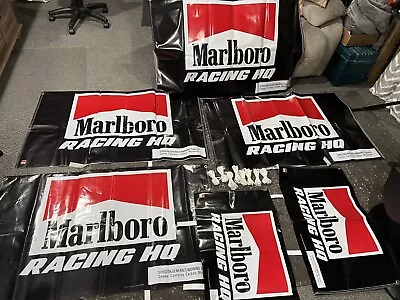 6 NOS Double Sided Marlboro Racing HQ Advertising Banners • $49.99