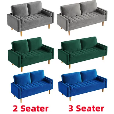 Velvet Sofa 2 Seater 3 Seater Modern Couch Love Seat Settee Room Apartment Home • £118.99