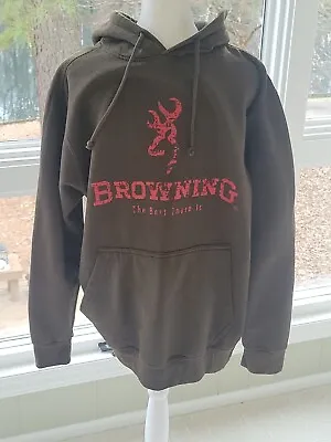 Browning Men’s M Long Sleeve Pull-Over Buckmark Logo Hunter Green Hoodie • $14