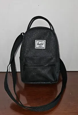 Herschel Black Glitter Sparkle Mini Backpack Crossbody Shoulder Bag-NWOT! • $27.50