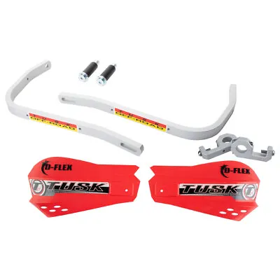 Tusk 1601730016 D-Flex Handguards With MX Shields Red 1 1/8  Bar Mounts • $61.52