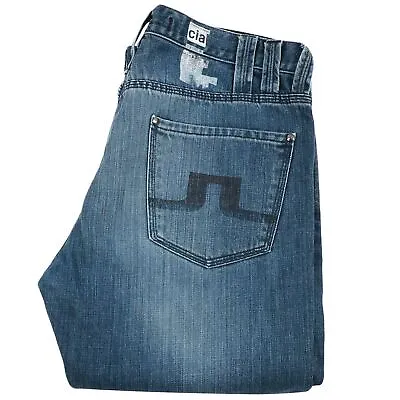 J.Lindeberg Men's Straight Jeans Size 31x34 Blue Regular Fit Low Waist Denim • $29.87