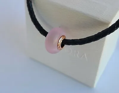 New  Pandora Murano Glass Matte Pink Rose Gold Charm MET ALE • $25.99