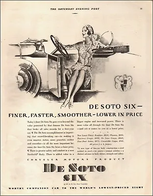 1930 Vintage Ad DeSoto Six Retro Car Auto Vehicle 20's Fashion Art   02/21/24 • $12