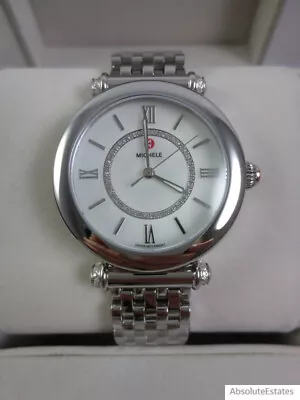 NEW Michele Silver Caber Mid Diamond Ladies Watch MWW16E000002 Box NWT NIB • $774.49