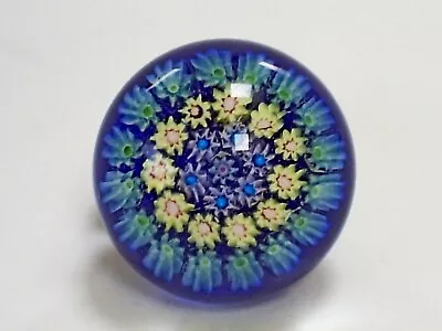 Vintage Miniature Scottish Strathearn Blue Millefiori Glass 1.6   Paperweight • £19.99