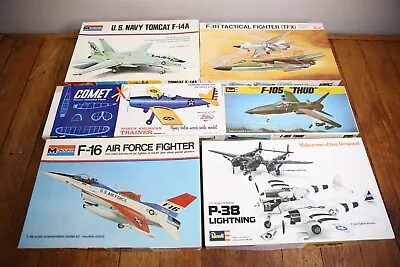 6 Vintage Monogram Revell Airplane Model Kit Lot Comet Trainer Balsa Wood Etc • $149.99