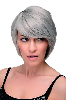 Perruque Pour Femme Lisse Court Naturel Gris Argenté La Page De Crête 6082-51 • $18.95