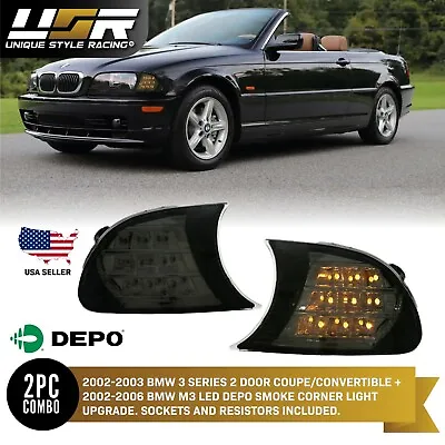 DEPO Amber LED Smoke Corner Lights For 2002-2006 BMW E46 M3 2D Coupe/Convertible • $104.96