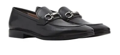 New Salvatore Ferragamo BENFORD Black Leather Men Loafers Shoes 11 EEE • $599