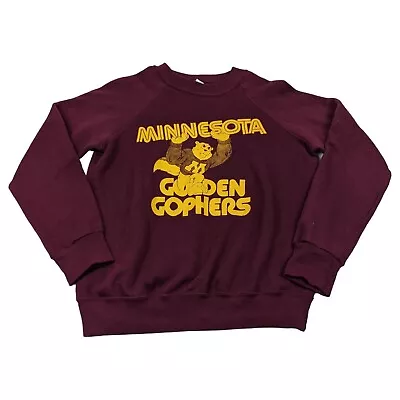 Vintage Minnesota Golden Gophers Sweatshirt Crewneck Size M 80s NCAA • $31.56