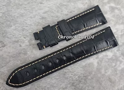 Genuine OEM Officine Panerai 22/18mm Black Leather Watch Strap Band PRE-OWNED  • £195