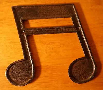 Cast Iron Double Note Metal Wall Sculpture Sign Musical Notes Music Room Decor • $12.95