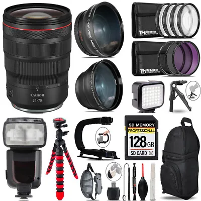 Canon RF 24-70mm F/2.8L IS USM Lens + Pro Flash + LED Light + Tripod - 128GB Kit • $2250.99