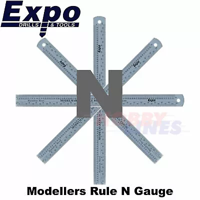 Modellers Scale Rule N Gauge 2mm Metric Imperial Stainless Steel Expo 74102 • £5.95