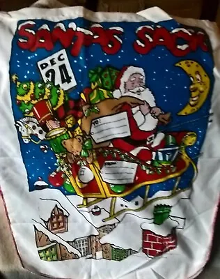 £9.99 • Buy Vintage 1980’s Cotton Present Sack - Santa Christmas Bag - Father Christmas Sack