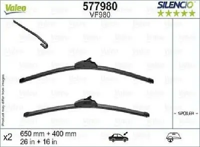 Genuine VALEO Wiper Blade 577980 For Hyundai Infiniti Kia Mazda Nissan Peugeot • £37.66