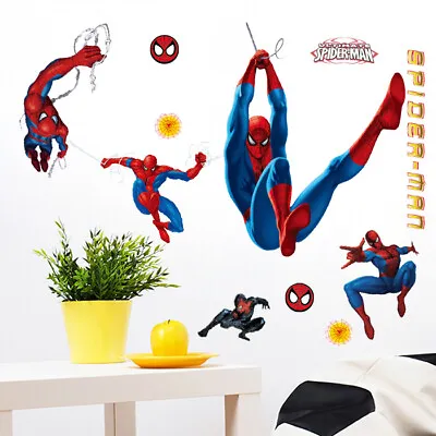 £6.58 • Buy Spider-man 49 Pcs Super Hero Marvel Wall Stickers Kids Bedroom Nursery Decor