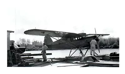 $13.99 • Buy Stinson Reliant Straight Wing Airplane VTG Phot 5x3.5 Pontoon Water N14154 Crew