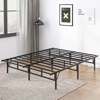 Metal Platform Bed Frame Full Size 14 Inch Black Bed Frame Mattress Foundation • $72.24