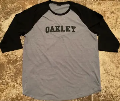 Oakley Custom Fit Baseball Raglan Shirt ( Mens Xxl ) Black Gray Preowned • $13.59