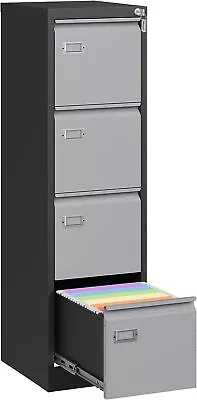 Vertical File Cabinet 4-Drawer Filing Cabinet Office Storage Organizer With Lock • $169.99