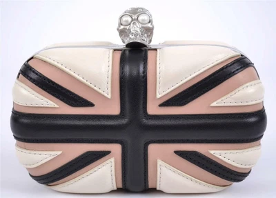 $1421.25 • Buy New Alexander Mcqueen 208024 Leather Britannia Union Jack Skull Clutch Purse Bag