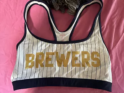 Victoria's Secret Pink MLB Collection Milwaukee Brewers Racerback Sports Bra (M) • £3.95