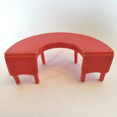 Marx Dollhouse Furniture Half Round Coffee Table Red Marxie Mansion Living Room  • $11.99