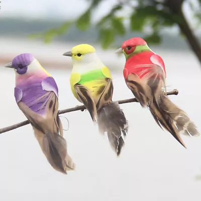 1Pc Artificial Feather Birds Nest Decorative Mini Swallows Home Garden Ornament • $7.32