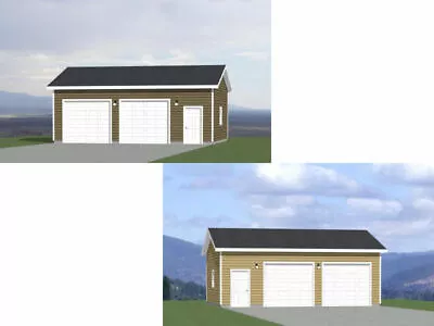 30x24 2-Car Garages -- 720 Sq Ft -- PDF Floor Plan -- Model 10A And 10E • $19.99