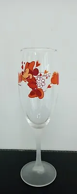 Disneyland Paris Minnie Mouse Glass Flute Frosted Stem  • £6
