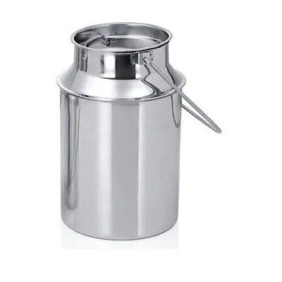 Stainless Steel Milk Can Oil Can Milk Barni Ghee Storage Can Silver 2 Liter • £33.92