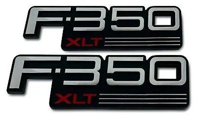 Pair 1992-1997 F-350 XLT FENDER EMBLEM BADGE REPLACEMENT FOR F350 • $19.98