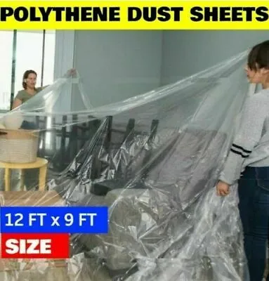 Polythene  Dust Sheet Large Heavy Duty Decorating Paint Protection Plastic Cover • £3.45