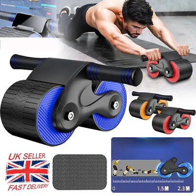 Automatic Rebound AB Roller Exercise Wheel Abdominal Wheel Anti Slip Fitness Gym • £6.89