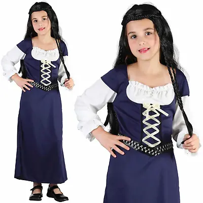 Kids Maid Marion Robin Hood Medieval Tudor Costume Girls Book Week Fancy Dress • $29.04