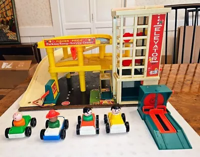 Vintage 1970 Fisher Price Little People Parking Garage #930 With Cars & People • $39
