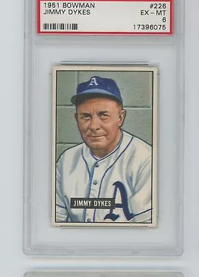 1951 Bowman #226 Jimmy Dykes Athletics Psa 6 Ex-mt • $1.99