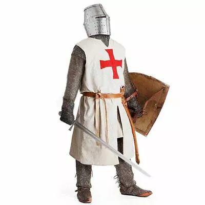 Medieval Tunic Surcoat Red Templar Tabard Renaissance Costume Reenactment LARP • £50.56