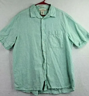 $11.36 • Buy H & M L.O.G.G. Label Of Graded Goods Mens XL Green S/S Button Front Shirt  